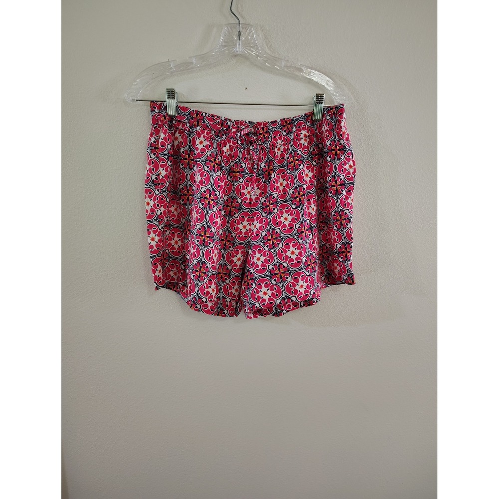 Crown & Ivy Pink Orange Geometric Tile Print Elastic Waist‎ Shorts Womens Medium